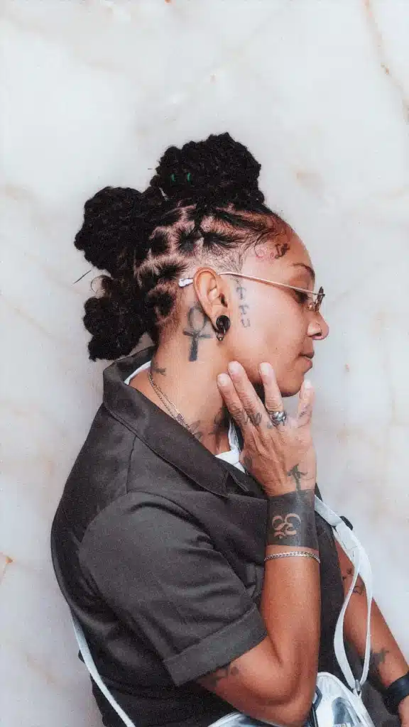 girl showing tattoo